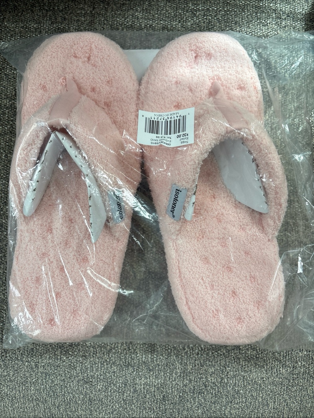 Isotoner Light Pink Memory Foam Flip Flop Slippers